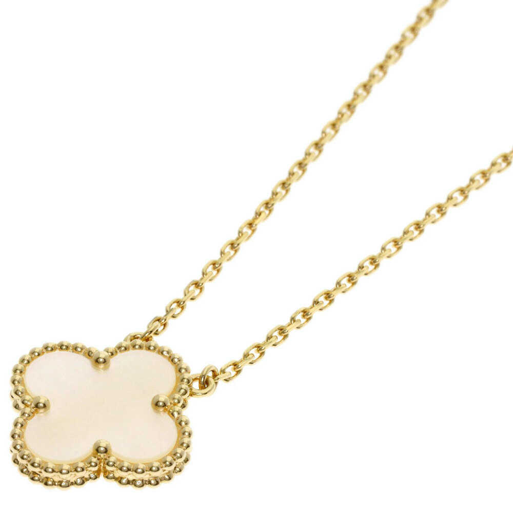 Van Cleef & Arpels Vintage Alhambra White Shell Necklace, 18K Yellow Gold, Wo...